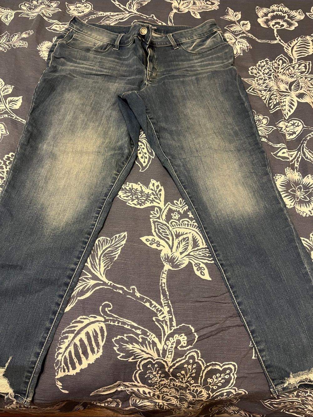 Maurices Dark Blue Faded Skinny Jeans